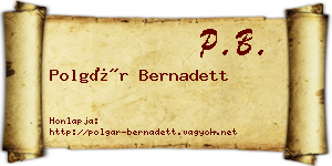 Polgár Bernadett névjegykártya